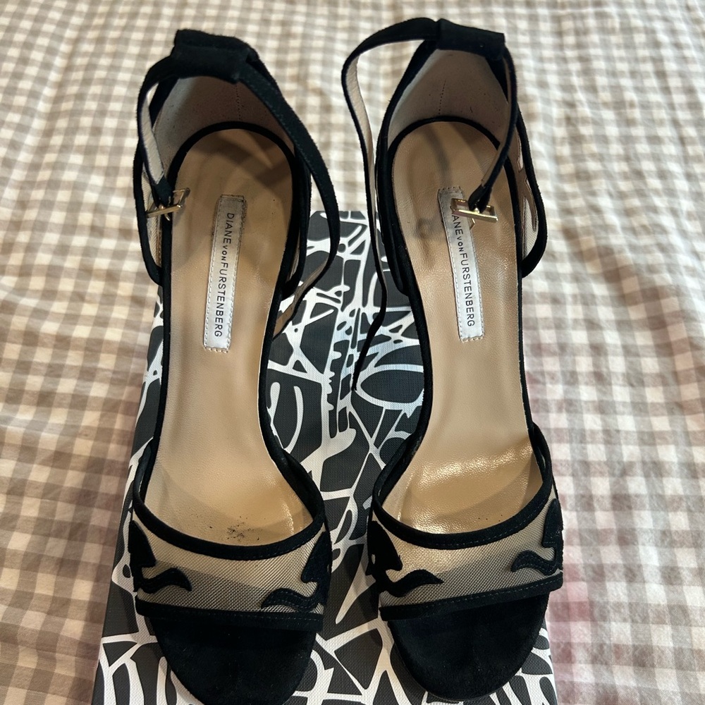 DVF suede heels